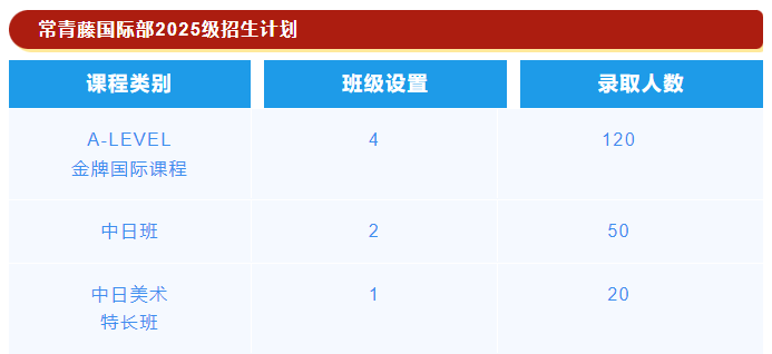 張家港市常青藤實驗國際部2025年招生簡章